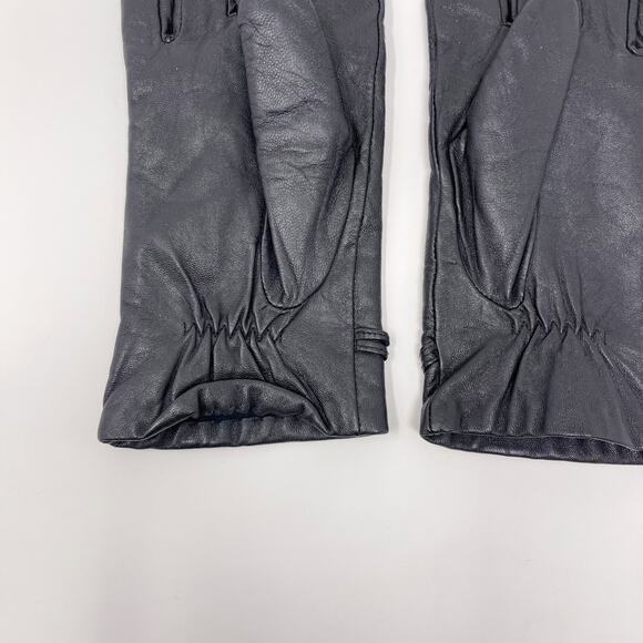 Isotoner Womens Leather Gloves Black Tie Knot - Picture 7 of 11